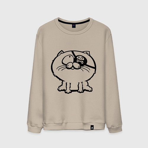Мужской свитшот Кот-пират / Миндальный – фото 1