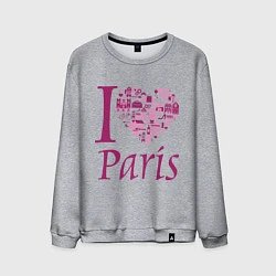 Мужской свитшот I love Paris