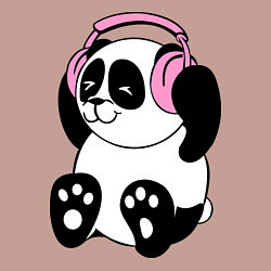 Свитшот хлопковый мужской Panda in headphones панда в наушниках, цвет: пыльно-розовый — фото 2