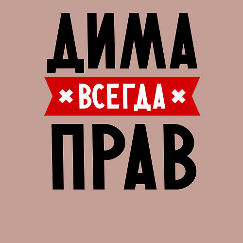 Мужской свитшот Дима всегда прав / Пыльно-розовый – фото 3