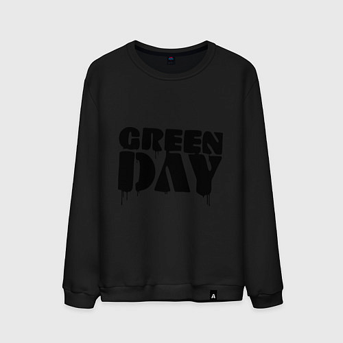 Мужской свитшот Greeen Day: spray style / Черный – фото 1