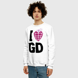 Свитшот хлопковый мужской I love GD, цвет: белый — фото 2