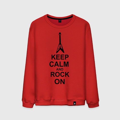 Мужской свитшот Keep Calm & Rock On / Красный – фото 1