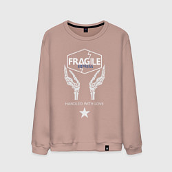 Свитшот хлопковый мужской Fragile Express, цвет: пыльно-розовый