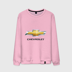 Свитшот хлопковый мужской Chevrolet логотип, цвет: светло-розовый