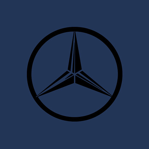 Мужской свитшот Mercedes-Benz logo / Тёмно-синий – фото 3