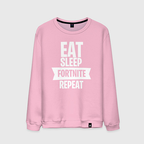 Мужской свитшот Eat Sleep Fortnite Repeat / Светло-розовый – фото 1