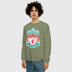 Свитшот хлопковый мужской Liverpool FC, цвет: авокадо — фото 2