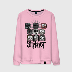 Свитшот хлопковый мужской Slipknot Masks, цвет: светло-розовый