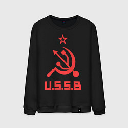 Свитшот хлопковый мужской USSB, цвет: черный