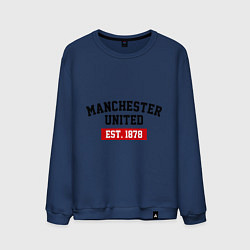 Свитшот хлопковый мужской FC Manchester United Est. 1878, цвет: тёмно-синий