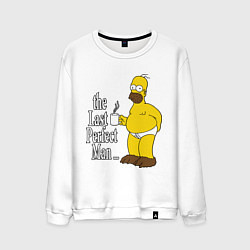 Свитшот хлопковый мужской The Last Perfect Man, цвет: белый