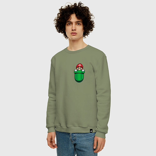 Мужской свитшот Марио в кармане / Авокадо – фото 3