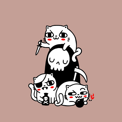 Мужской свитшот CAT GOT YOUR SOUL / Пыльно-розовый – фото 3