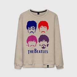 Свитшот хлопковый мужской The Beatles faces, цвет: миндальный