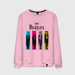 Свитшот хлопковый мужской Walking Beatles, цвет: светло-розовый
