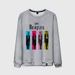 Свитшот хлопковый мужской Walking Beatles, цвет: меланж