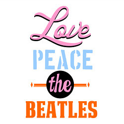 Свитшот хлопковый мужской Love peace the Beatles, цвет: белый — фото 2