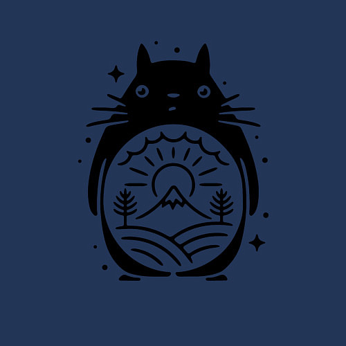 Мужской свитшот Мой сосед Тоторо / Тёмно-синий – фото 3