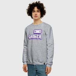 Свитшот хлопковый мужской Twitch Gamer, цвет: меланж — фото 2