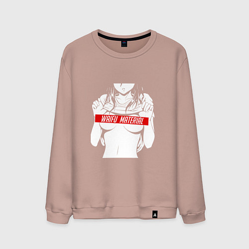 Мужской свитшот WAIFU MATERIAL / Пыльно-розовый – фото 1
