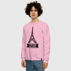 Свитшот хлопковый мужской Paris, цвет: светло-розовый — фото 2