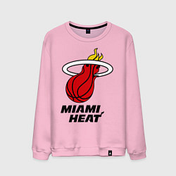 Свитшот хлопковый мужской Miami Heat-logo, цвет: светло-розовый