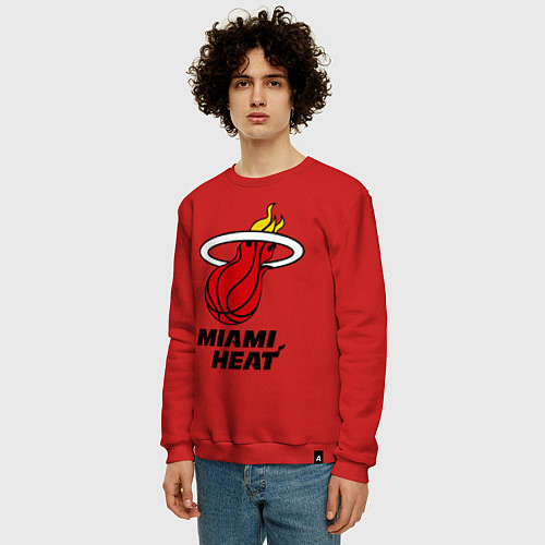 Мужской свитшот Miami Heat-logo / Красный – фото 3