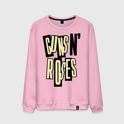 Свитшот хлопковый мужской Guns n Roses: cream, цвет: светло-розовый