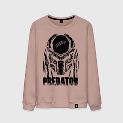 Свитшот хлопковый мужской Predator Mask, цвет: пыльно-розовый
