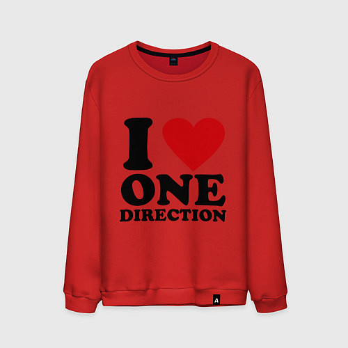 Мужской свитшот I love one direction / Красный – фото 1