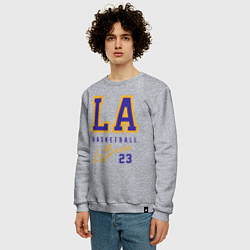 Свитшот хлопковый мужской Lebron 23: Los Angeles, цвет: меланж — фото 2
