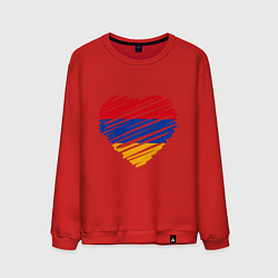 Свитшот хлопковый мужской Сердце Армении, цвет: красный