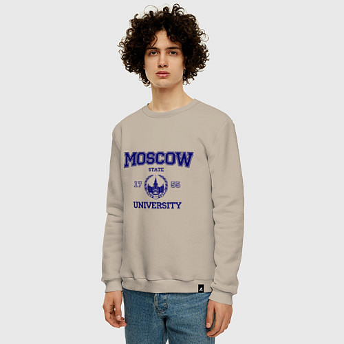 Мужской свитшот MGU Moscow University / Миндальный – фото 3