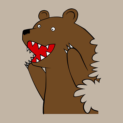 Мужской свитшот Медведь цензурный / Миндальный – фото 3