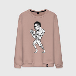 Свитшот хлопковый мужской Tony Ferguson art, цвет: пыльно-розовый