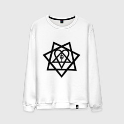 Свитшот хлопковый мужской Heartagram, цвет: белый