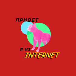 Свитшот хлопковый мужской Привет я из internet, цвет: красный — фото 2