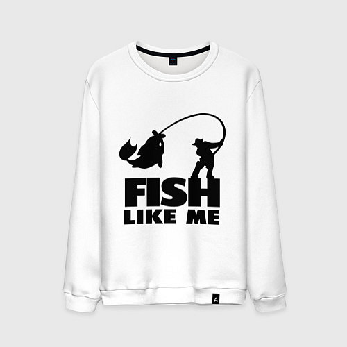 Мужской свитшот Fish like me / Белый – фото 1