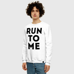 Свитшот хлопковый мужской Run to me, цвет: белый — фото 2