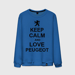 Свитшот хлопковый мужской Keep Calm & Love Peugeot, цвет: синий