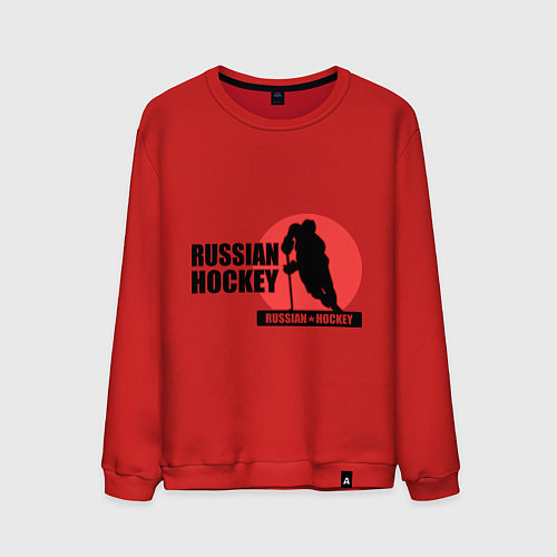 Мужской свитшот Russian hockey / Красный – фото 1