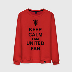 Свитшот хлопковый мужской Keep Calm & United fan, цвет: красный