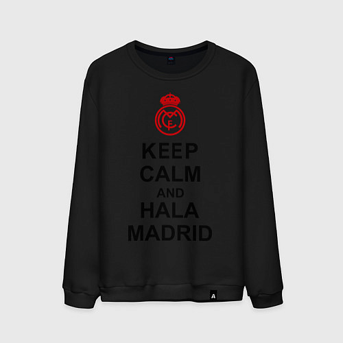 Мужской свитшот Keep Calm & Hala Madrid / Черный – фото 1