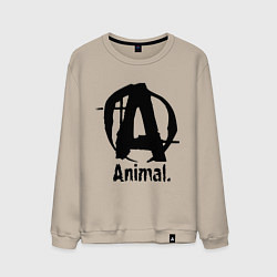 Свитшот хлопковый мужской Animal Logo, цвет: миндальный