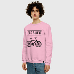 Свитшот хлопковый мужской Lets bike it, цвет: светло-розовый — фото 2