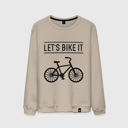 Мужской свитшот Lets bike it / Миндальный – фото 1