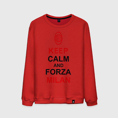 Мужской свитшот Keep Calm & Forza Milan / Красный – фото 1