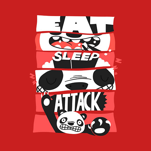 Мужской свитшот Жизнь панды / Красный – фото 3