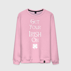 Свитшот хлопковый мужской Get your irish on!, цвет: светло-розовый